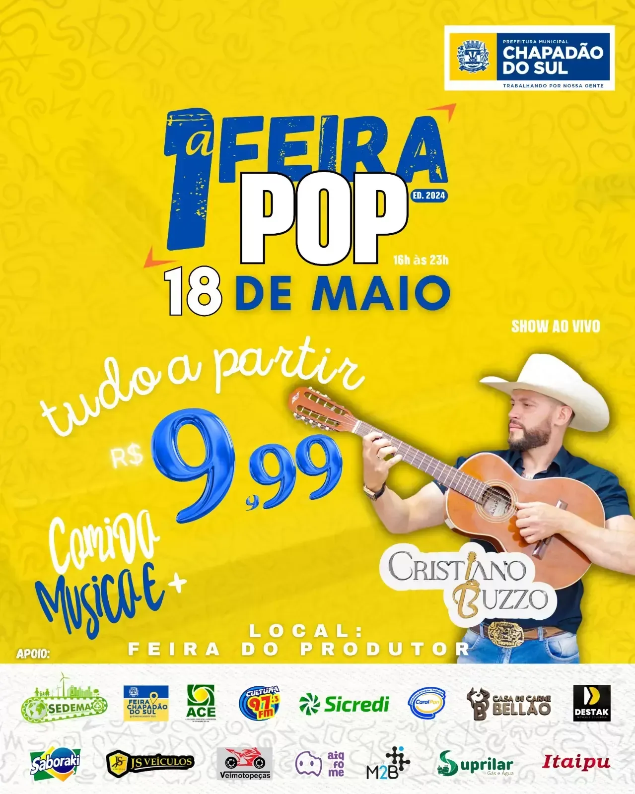 Imagem de compartilhamento para o artigo Com entretenimento e promoções, Chapadão do Sul realiza 1ª Feira Pop neste sábado da MS Todo dia